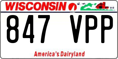 WI license plate 847VPP
