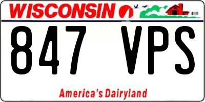 WI license plate 847VPS