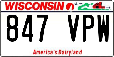 WI license plate 847VPW