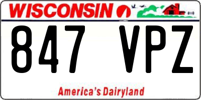 WI license plate 847VPZ