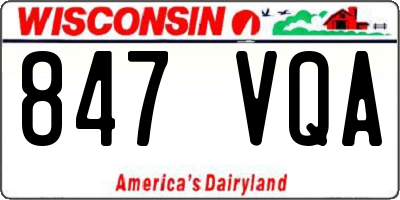 WI license plate 847VQA