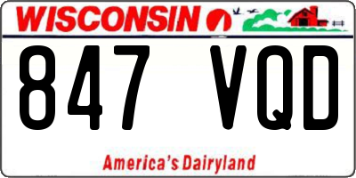 WI license plate 847VQD