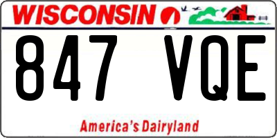 WI license plate 847VQE