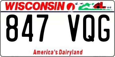 WI license plate 847VQG