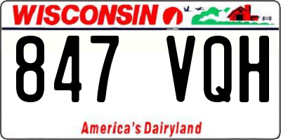 WI license plate 847VQH