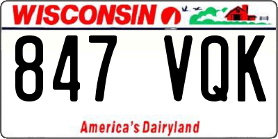 WI license plate 847VQK