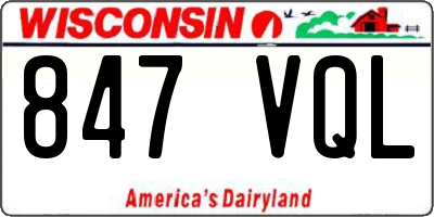 WI license plate 847VQL