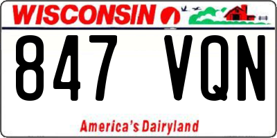 WI license plate 847VQN