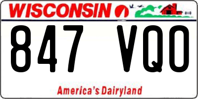 WI license plate 847VQO