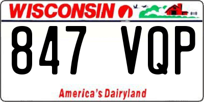 WI license plate 847VQP