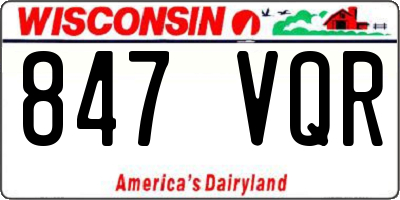 WI license plate 847VQR