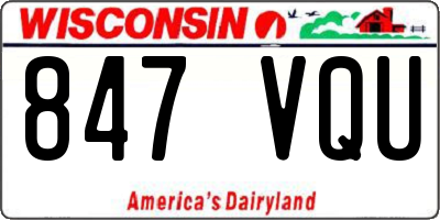 WI license plate 847VQU