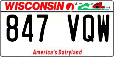 WI license plate 847VQW