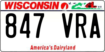 WI license plate 847VRA