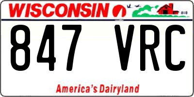 WI license plate 847VRC