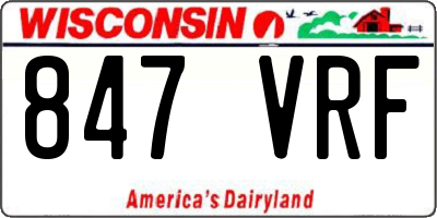 WI license plate 847VRF