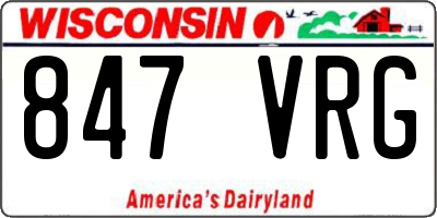 WI license plate 847VRG