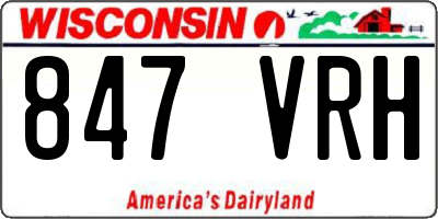 WI license plate 847VRH
