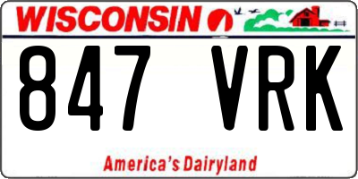 WI license plate 847VRK