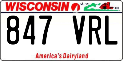 WI license plate 847VRL