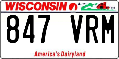WI license plate 847VRM