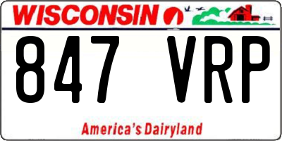 WI license plate 847VRP