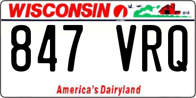 WI license plate 847VRQ