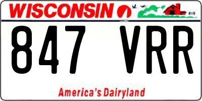 WI license plate 847VRR