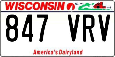 WI license plate 847VRV