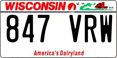 WI license plate 847VRW