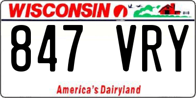 WI license plate 847VRY