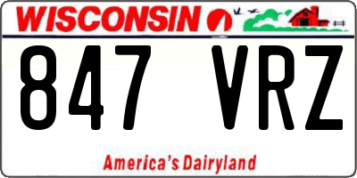 WI license plate 847VRZ