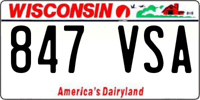 WI license plate 847VSA
