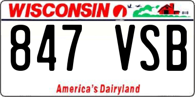 WI license plate 847VSB