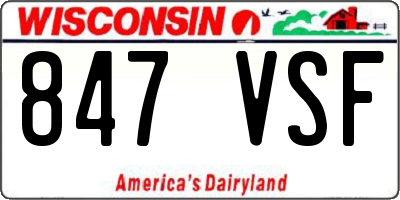 WI license plate 847VSF