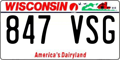 WI license plate 847VSG