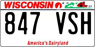 WI license plate 847VSH