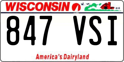WI license plate 847VSI