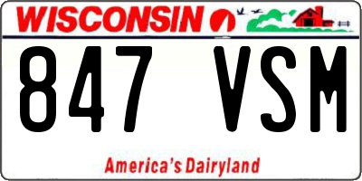 WI license plate 847VSM