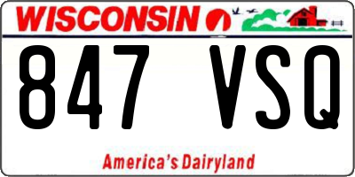 WI license plate 847VSQ