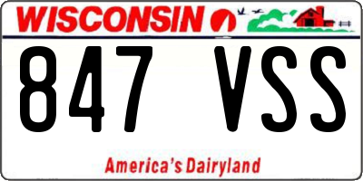 WI license plate 847VSS