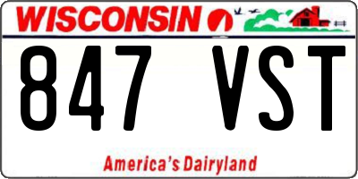 WI license plate 847VST