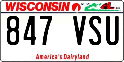 WI license plate 847VSU