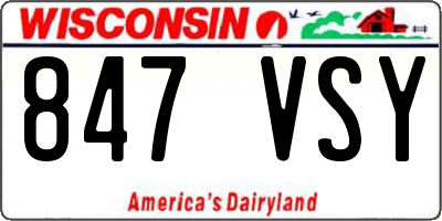 WI license plate 847VSY