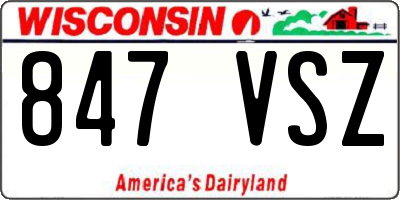 WI license plate 847VSZ