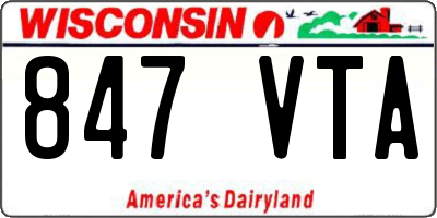 WI license plate 847VTA