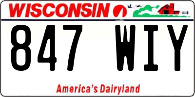 WI license plate 847WIY