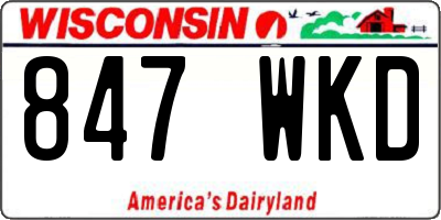 WI license plate 847WKD