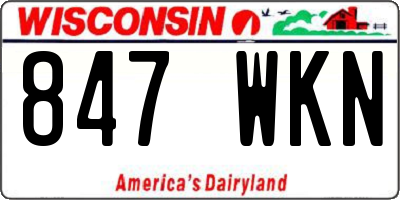 WI license plate 847WKN