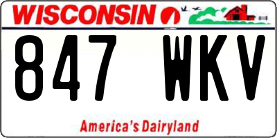 WI license plate 847WKV